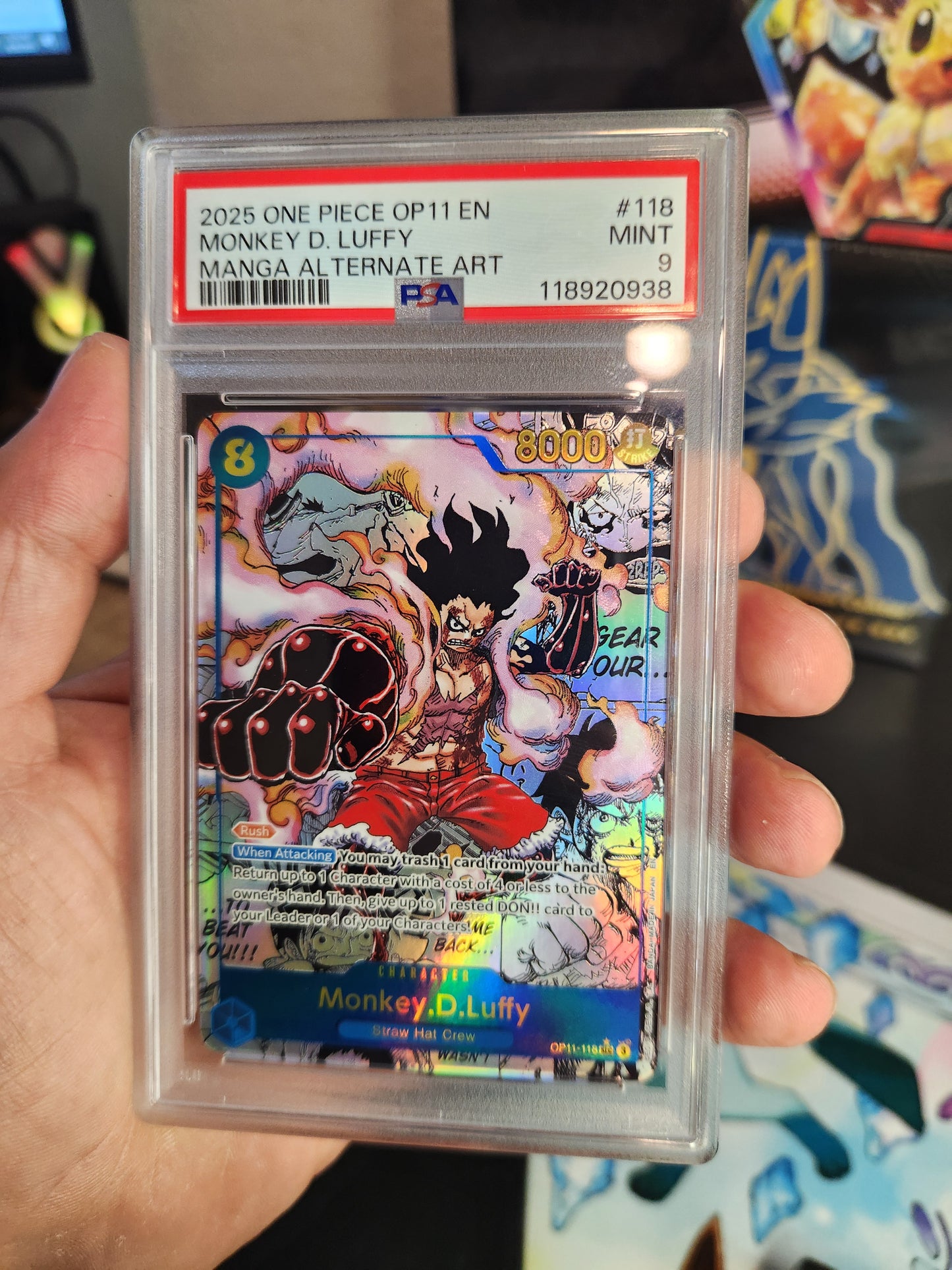 MONKEYD. LUFFY MANAGA ART OP11-118 PSA 9