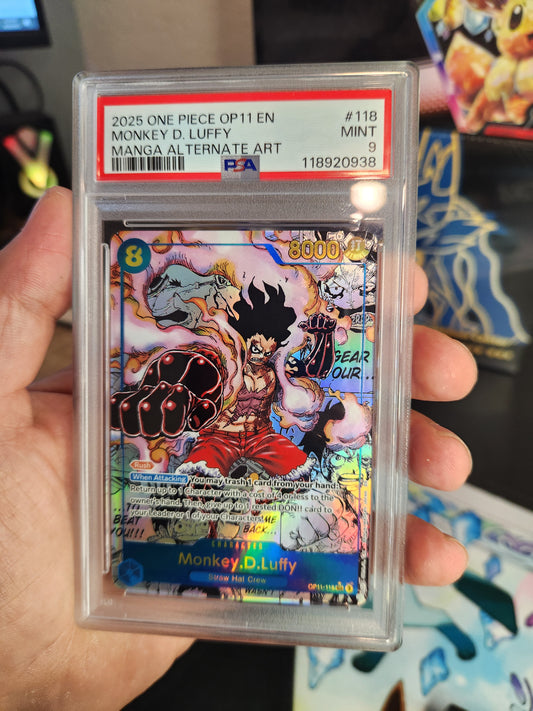 MONKEYD. LUFFY MANAGA ART OP11-118 PSA 9